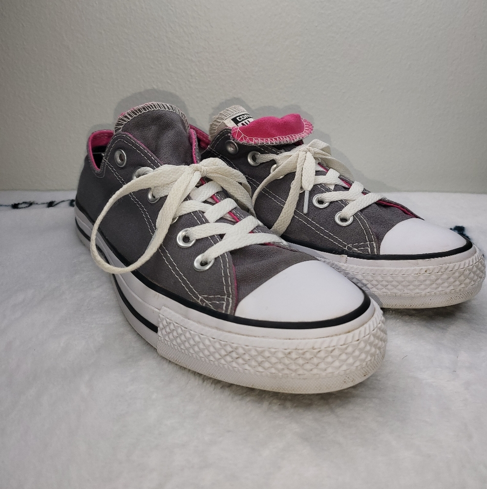 Converse Chuck Taylor All Star Gray Double Tongue Low Top Sneakers Sz 9